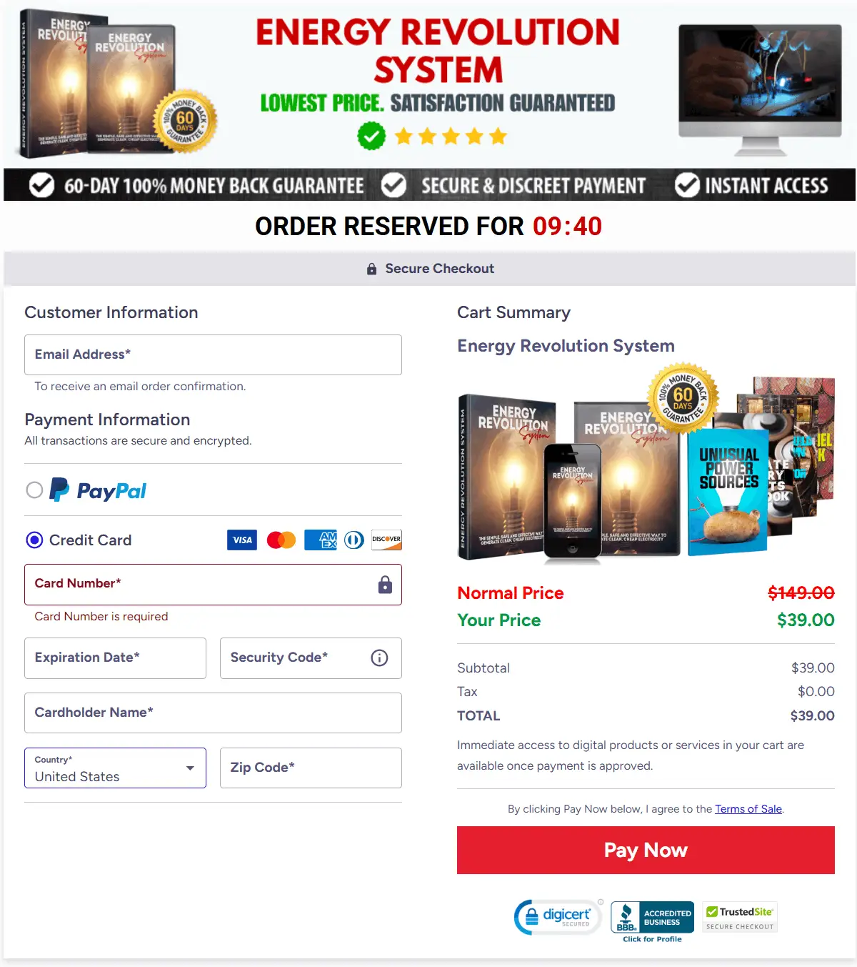 Energy Revolution System Order